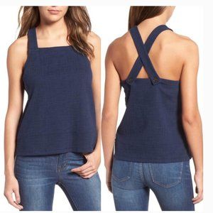 Madewell Apron Cross-Back Tank Top Navy